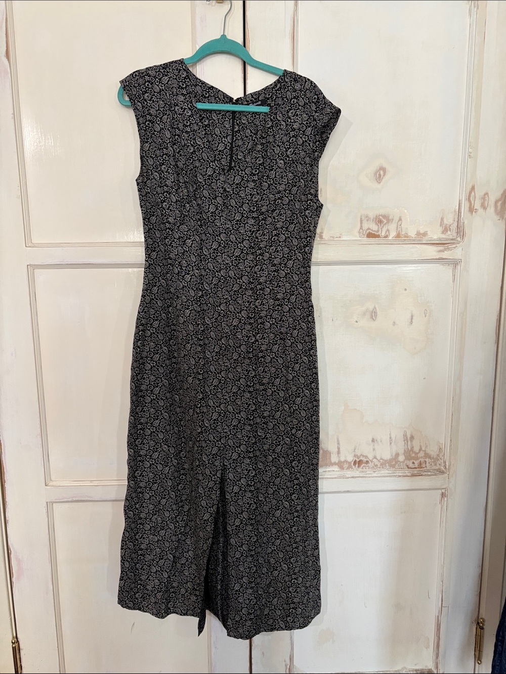 Madewell Black Floral Midi Dress